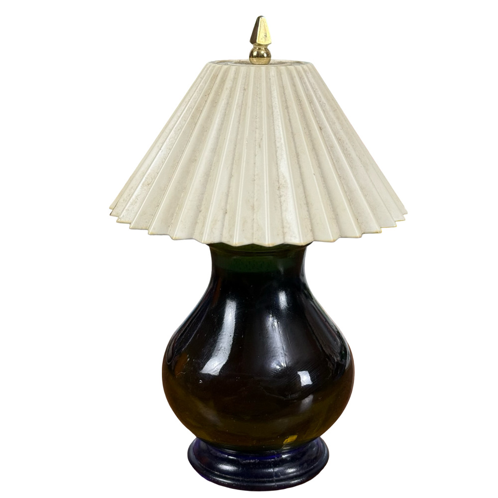 Avon Vintage Mini Lamp Pleated Shade Perfume Decanter Bottle Cologne Glass Empty